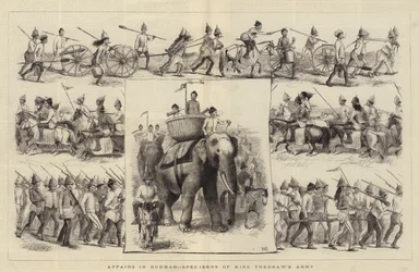 Angelegenheiten in Birma, Exemplare der Armee von König Theebaw